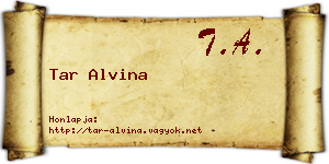 Tar Alvina névjegykártya